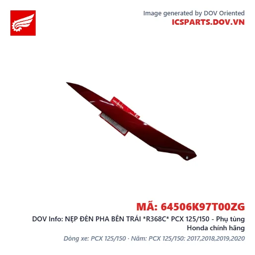 NẸP ĐÈN PHA BÊN TRÁI *R368C* PCX 125/150 - Phụ tùng Honda chính hãng