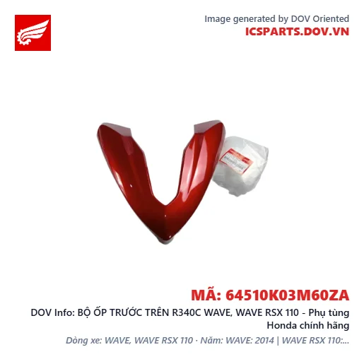 BỘ ỐP TRƯỚC TRÊN R340C WAVE, WAVE RSX 110 - Phụ tùng Honda chính hãng
