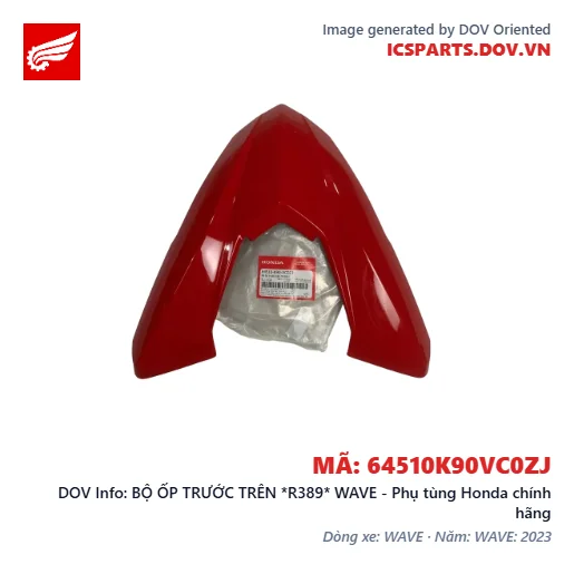 BỘ ỐP TRƯỚC TRÊN *R389* WAVE - Phụ tùng Honda chính hãng