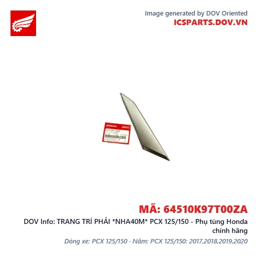 TRANG TRÍ PHẢI *NHA40M* PCX 125/150 - Phụ tùng Honda chính hãng