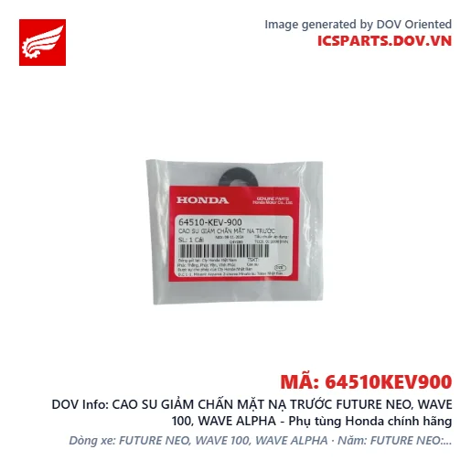 CAO SU GIẢM CHẤN MẶT NẠ TRƯỚC FUTURE NEO, WAVE 100, WAVE ALPHA - Phụ tùng Honda chính hãng