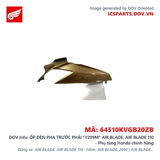 ỐP ĐÈN PHA TRƯỚC PHẢI *Y209M* AIR BLADE, AIR BLADE 110 - Phụ tùng Honda chính hãng