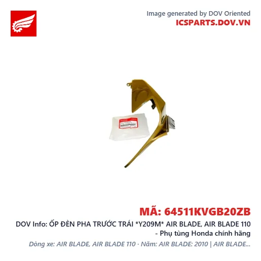 ỐP ĐÈN PHA TRƯỚC TRÁI *Y209M* AIR BLADE, AIR BLADE 110 - Phụ tùng Honda chính hãng