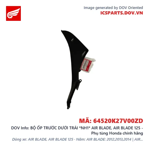 BỘ ỐP TRƯỚC DƯỚI TRÁI *NH1* AIR BLADE, AIR BLADE 125 - Phụ tùng Honda chính hãng