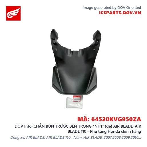 CHẮN BÙN TRƯỚC BÊN TRONG *NH1* (dè) AIR BLADE, AIR BLADE 110 - Phụ tùng Honda chính hãng