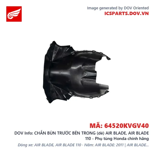 CHẮN BÙN TRƯỚC BÊN TRONG (dè) AIR BLADE, AIR BLADE 110 - Phụ tùng Honda chính hãng