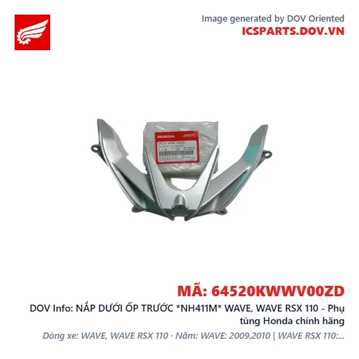 NẮP DƯỚI ỐP TRƯỚC *NH411M* WAVE, WAVE RSX 110 - Phụ tùng Honda chính hãng