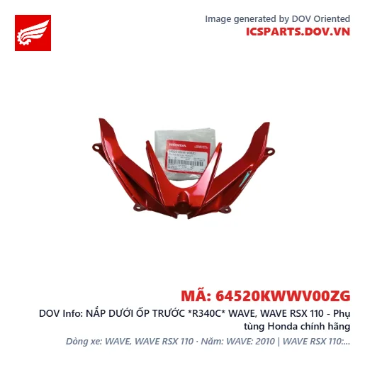 NẮP DƯỚI ỐP TRƯỚC *R340C* WAVE, WAVE RSX 110 - Phụ tùng Honda chính hãng