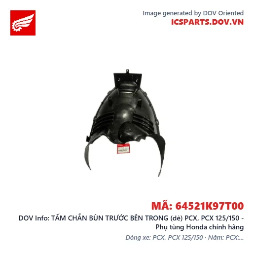 TẤM CHẮN BÙN TRƯỚC BÊN TRONG (dè) PCX, PCX 125/150 - Phụ tùng Honda chính hãng