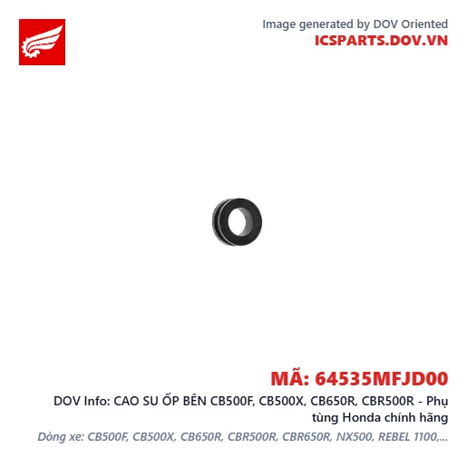 CAO SU ỐP BÊN CB500F, CB500X, CB650R, CBR500R - Phụ tùng Honda chính hãng
