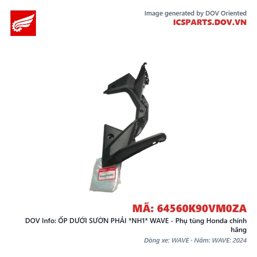 ỐP DƯỚI SƯỜN PHẢI *NH1* WAVE - Phụ tùng Honda chính hãng