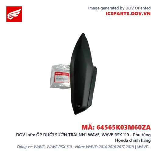 ỐP DƯỚI SƯỜN TRÁI NH1 WAVE, WAVE RSX 110 - Phụ tùng Honda chính hãng
