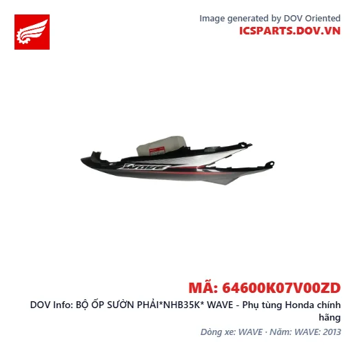 BỘ ỐP SƯỜN PHẢI*NHB35K* WAVE - Phụ tùng Honda chính hãng
