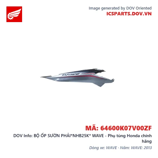 BỘ ỐP SƯỜN PHẢI*NHB25K* WAVE - Phụ tùng Honda chính hãng