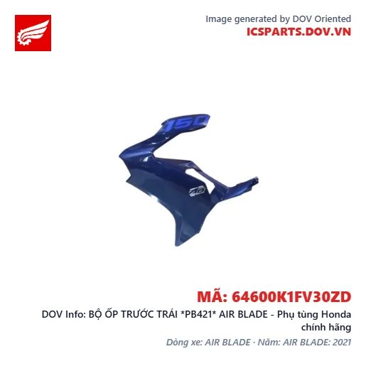 BỘ ỐP TRƯỚC TRÁI *PB421* AIR BLADE - Phụ tùng Honda chính hãng