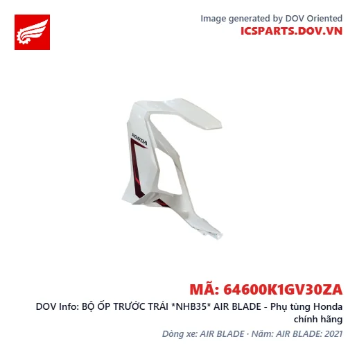 BỘ ỐP TRƯỚC TRÁI *NHB35* AIR BLADE - Phụ tùng Honda chính hãng