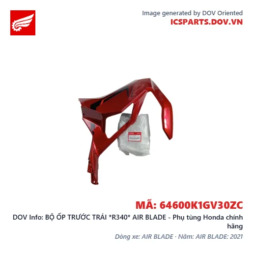 BỘ ỐP TRƯỚC TRÁI *R340* AIR BLADE - Phụ tùng Honda chính hãng
