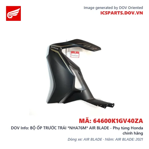 BỘ ỐP TRƯỚC TRÁI *NHA76M* AIR BLADE - Phụ tùng Honda chính hãng