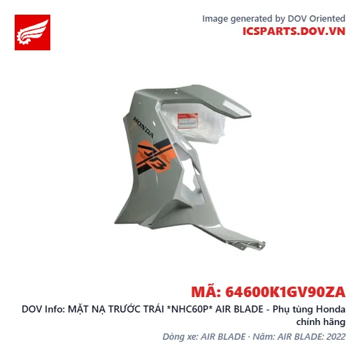 MẶT NẠ TRƯỚC TRÁI *NHC60P* AIR BLADE - Phụ tùng Honda chính hãng