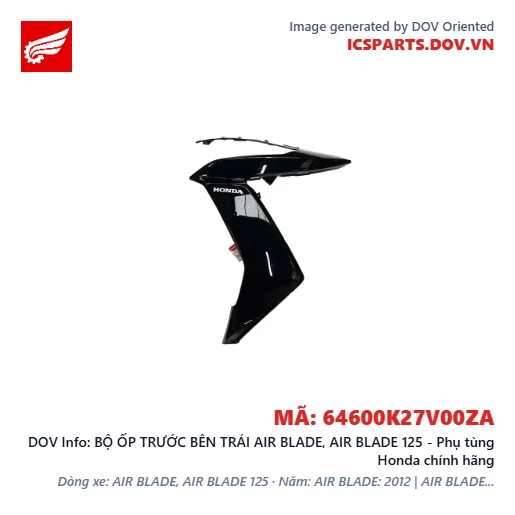 BỘ ỐP TRƯỚC BÊN TRÁI AIR BLADE, AIR BLADE 125 - Phụ tùng Honda chính hãng
