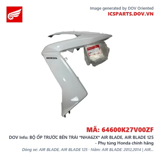 BỘ ỐP TRƯỚC BÊN TRÁI *NHA62X* AIR BLADE, AIR BLADE 125 - Phụ tùng Honda chính hãng