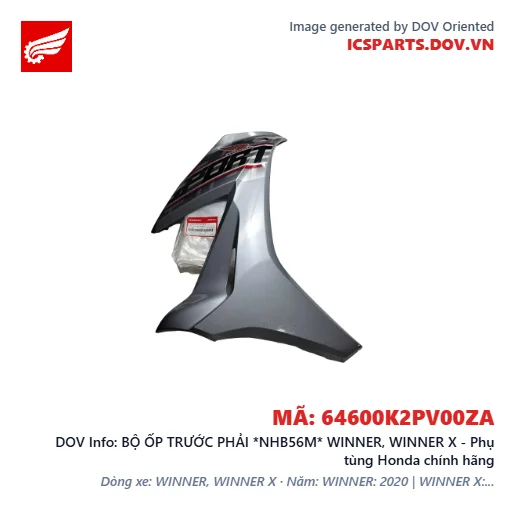 BỘ ỐP TRƯỚC PHẢI *NHB56M* WINNER, WINNER X - Phụ tùng Honda chính hãng