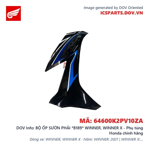 BỘ ỐP SƯỜN PHẢI *B189* WINNER, WINNER X - Phụ tùng Honda chính hãng