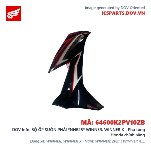 BỘ ỐP SƯỜN PHẢI *NHB25* WINNER, WINNER X - Phụ tùng Honda chính hãng