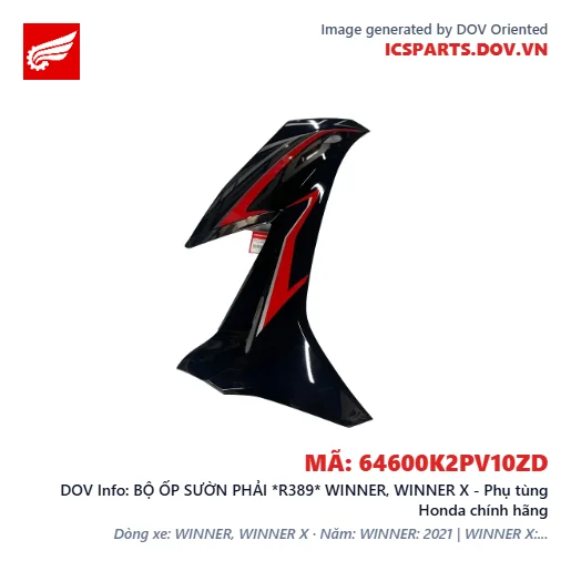 BỘ ỐP SƯỜN PHẢI *R389* WINNER, WINNER X - Phụ tùng Honda chính hãng