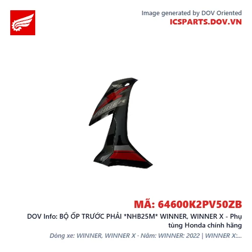 BỘ ỐP TRƯỚC PHẢI *NHB25M* WINNER, WINNER X - Phụ tùng Honda chính hãng