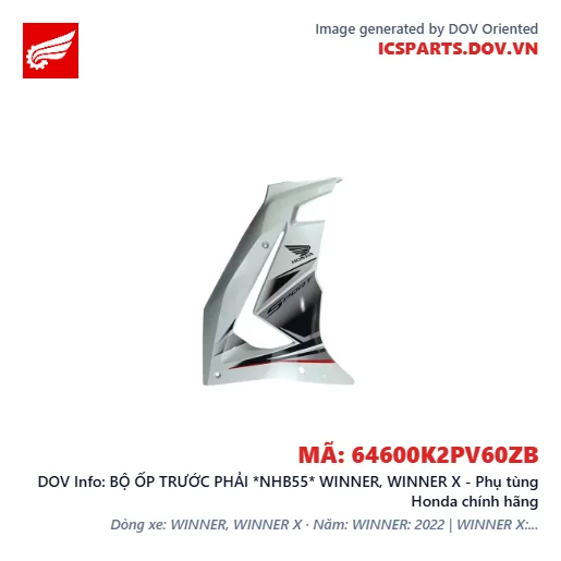 BỘ ỐP TRƯỚC PHẢI *NHB55* WINNER, WINNER X - Phụ tùng Honda chính hãng