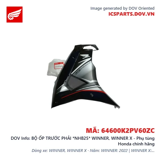 BỘ ỐP TRƯỚC PHẢI *NHB25* WINNER, WINNER X - Phụ tùng Honda chính hãng