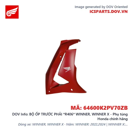 BỘ ỐP TRƯỚC PHẢI *R406* WINNER, WINNER X - Phụ tùng Honda chính hãng