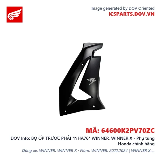 BỘ ỐP TRƯỚC PHẢI *NHA76* WINNER, WINNER X - Phụ tùng Honda chính hãng