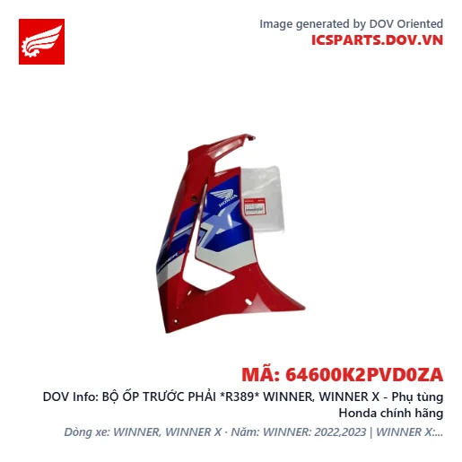 BỘ ỐP TRƯỚC PHẢI *R389* WINNER, WINNER X - Phụ tùng Honda chính hãng