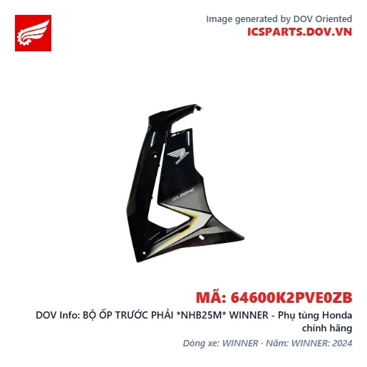 BỘ ỐP TRƯỚC PHẢI *NHB25M* WINNER - Phụ tùng Honda chính hãng