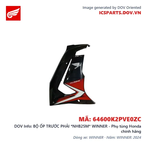 BỘ ỐP TRƯỚC PHẢI *NHB25M* WINNER - Phụ tùng Honda chính hãng