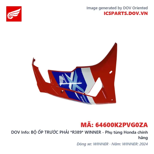 BỘ ỐP TRƯỚC PHẢI *R389* WINNER - Phụ tùng Honda chính hãng