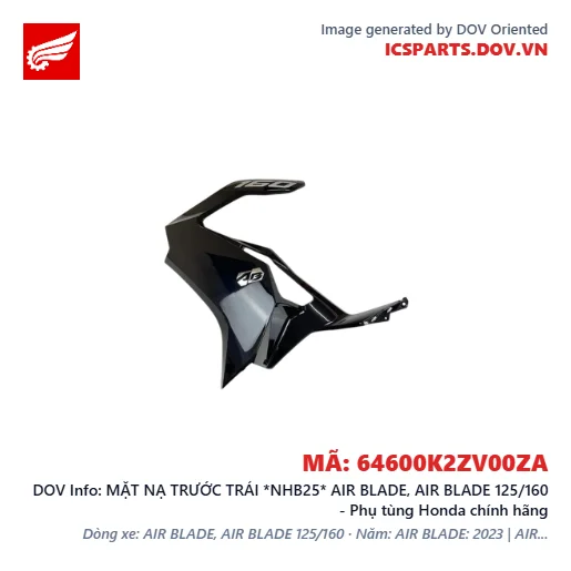 MẶT NẠ TRƯỚC TRÁI *NHB25* AIR BLADE, AIR BLADE 125/160 - Phụ tùng Honda chính hãng