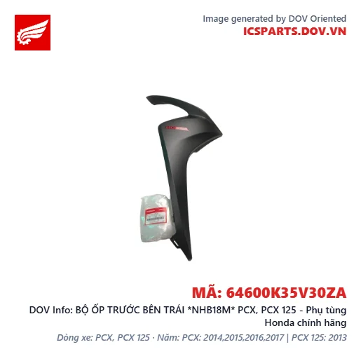 BỘ ỐP TRƯỚC BÊN TRÁI *NHB18M* PCX, PCX 125 - Phụ tùng Honda chính hãng
