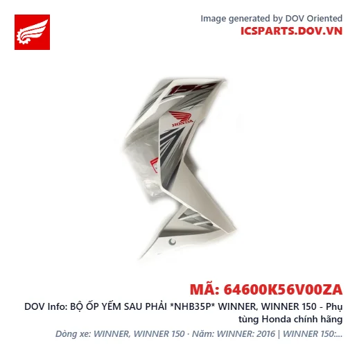 BỘ ỐP YẾM SAU PHẢI *NHB35P* WINNER, WINNER 150 - Phụ tùng Honda chính hãng