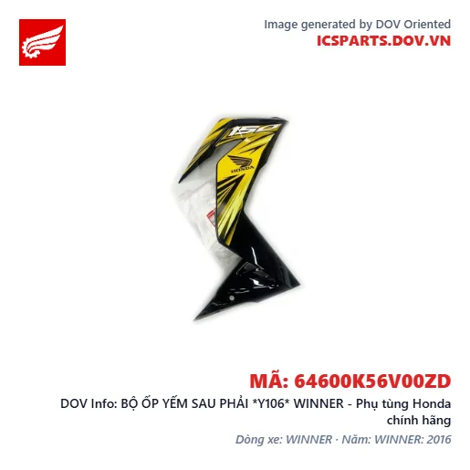 BỘ ỐP YẾM SAU PHẢI *Y106* WINNER - Phụ tùng Honda chính hãng