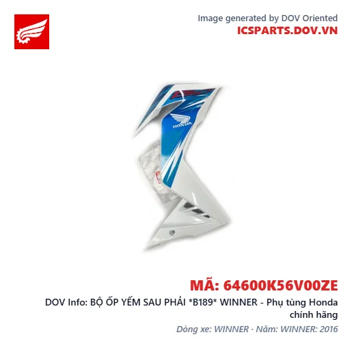 BỘ ỐP YẾM SAU PHẢI *B189* WINNER - Phụ tùng Honda chính hãng