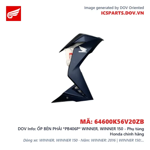 ỐP BÊN PHẢI *PB406P* WINNER, WINNER 150 - Phụ tùng Honda chính hãng