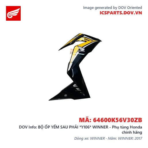 BỘ ỐP YẾM SAU PHẢI *Y106* WINNER - Phụ tùng Honda chính hãng