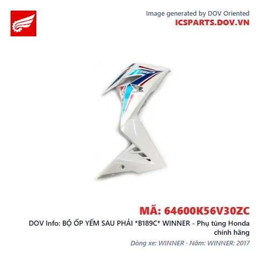 BỘ ỐP YẾM SAU PHẢI *B189C* WINNER - Phụ tùng Honda chính hãng