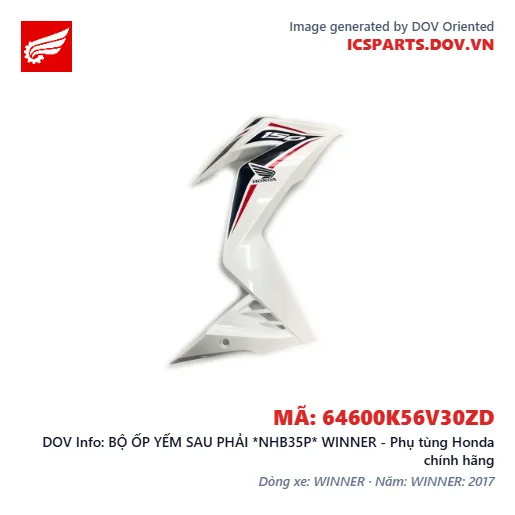 BỘ ỐP YẾM SAU PHẢI *NHB35P* WINNER - Phụ tùng Honda chính hãng