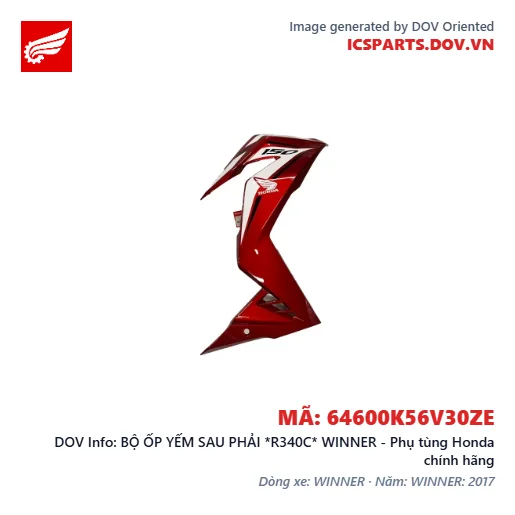 BỘ ỐP YẾM SAU PHẢI *R340C* WINNER - Phụ tùng Honda chính hãng