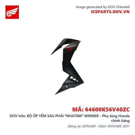 BỘ ỐP YẾM SAU PHẢI *NHA76M* WINNER - Phụ tùng Honda chính hãng