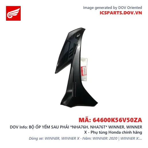 BỘ ỐP YẾM SAU PHẢI *NHA76H, NHA76T* WINNER, WINNER X - Phụ tùng Honda chính hãng